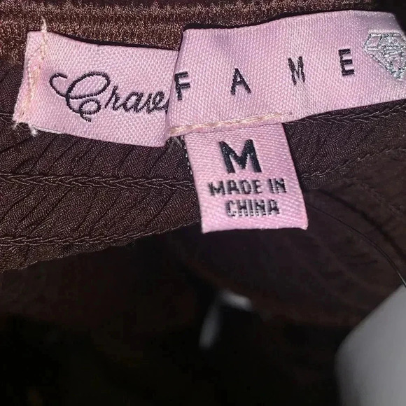 Crave Fame Women's Junior’ Long Sleeve Corset Top with Square Neck - Picture 2 of 3